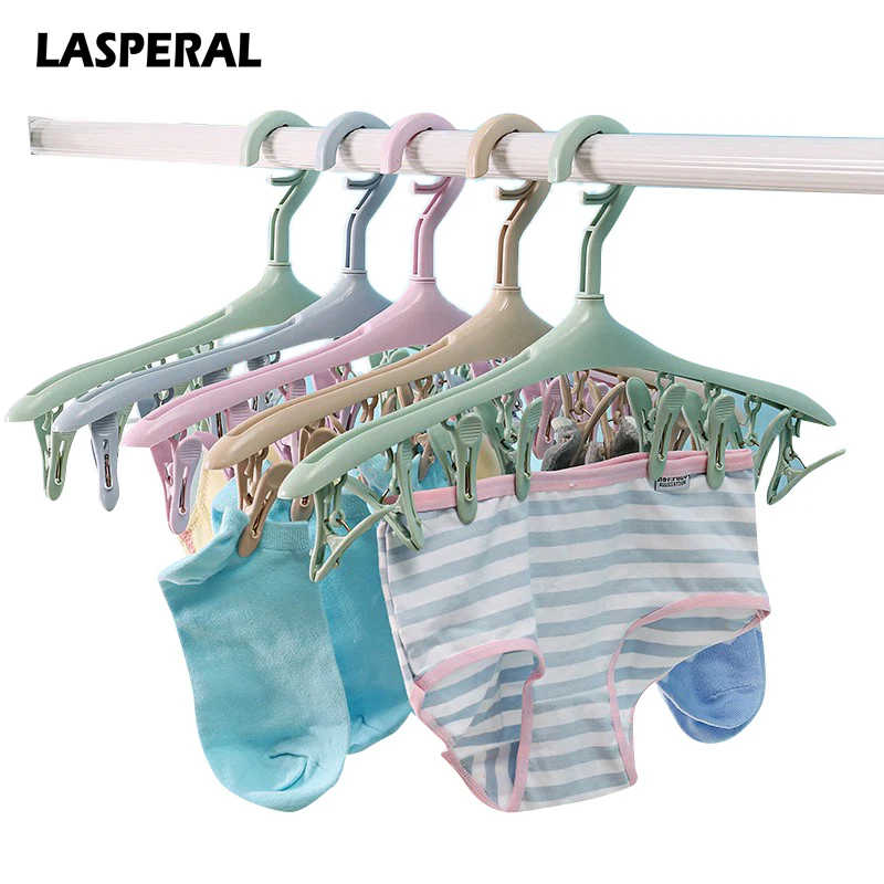 

Multi-functional Creative 8 Clip Plastic drying Hanger Windproof Wardrobe Underwear Bathroom Socks Organizer Tie Storage Holder