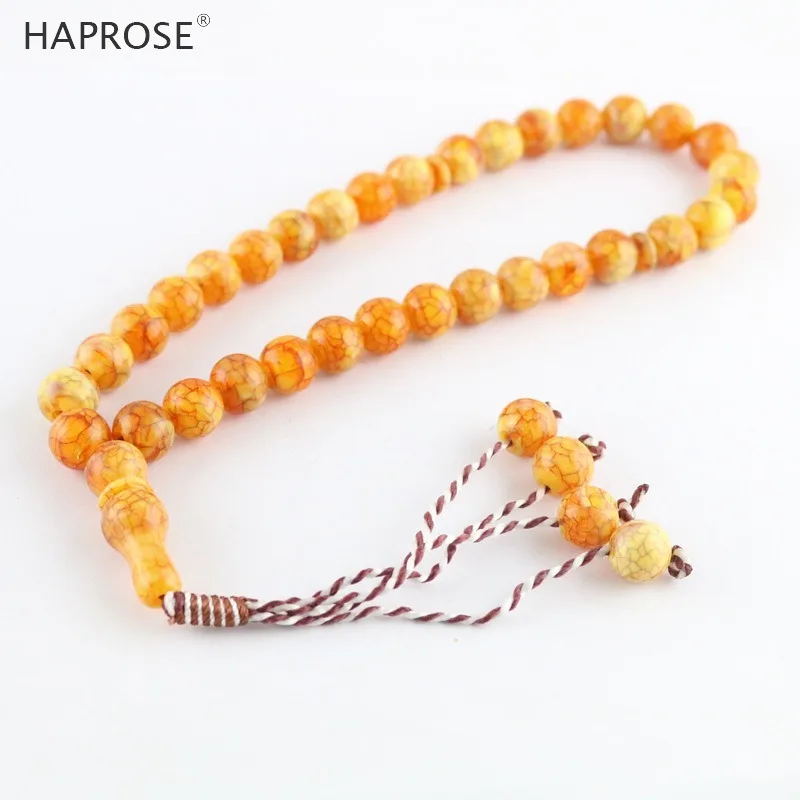 New Orange Bracelet 33 Bead Islam Muslim Allah Sculpting Text Bead