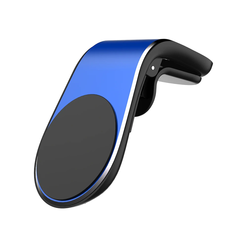 Крепление на вентиляционное отверстие l-образный магнитный автомобильный держатель подставка для мобильного телефона Автомобильный gps магнитный держатель для iPhone X samsung без функции зарядки - Цвет: Blue