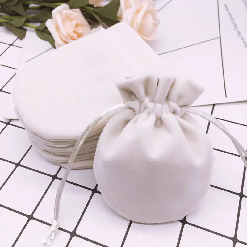 

Ivory Calabash Packing Drawstring Velvet Pouch Sachet Gift Bag Jewelry Wedding Candy Party Bead Container Storage 6x13 9x11cm