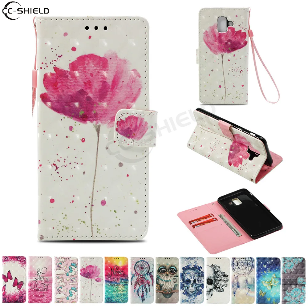 Флип чехол для Samsung Galaxy A6 2018 A600 A600FN A 6 телефона кожаный A600FN/DS SM сумка|case for g361|case samsung