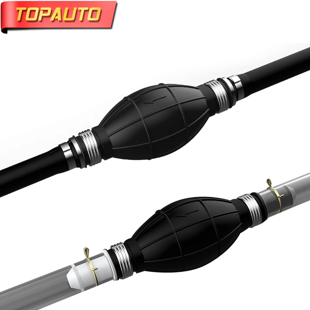 

TOPAUTO manual pumping pump siphon liquid car motorcycle truck tubing hose spherical rubber two-way stop valve fuel pump