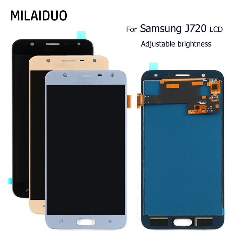 

LCD Display For Samsung Galaxy J7 Duo J720 J720F SM-J720F Touch Screen Digitizer Assembly Replacements Adjustable brightness