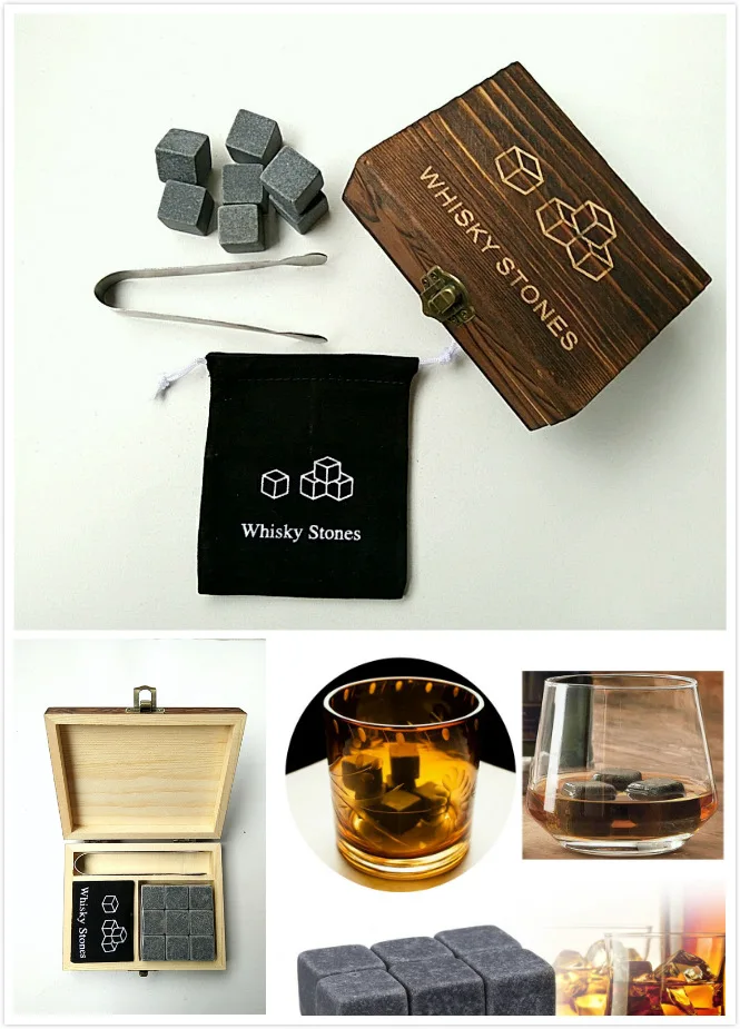3 цвета Виски камни со словами деревянная коробка Виски камни каменный куб камень деревянная коробка Высокое качество - Цвет: gray
