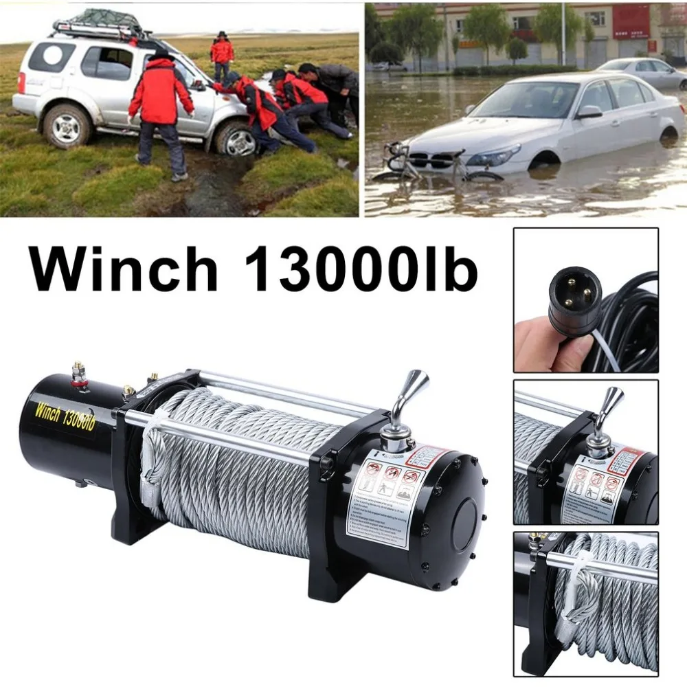

12V Electrical Winch Wire Rope Capacity Up To 13000 Pound Garage Winch Remote Control Auto Lift Cars Off-Road Engines Lift Winch