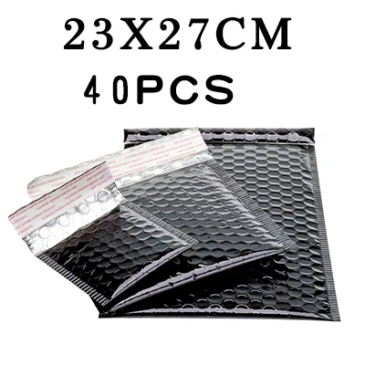 Bubble Aluminum foil Bright black anti-static Matte Mailer bag Packaging waterproof Anti-fall electronic product book clothing - Цвет: 23x27cm