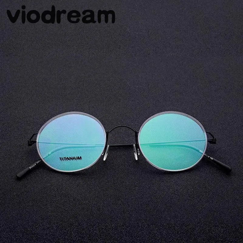 Viodream ретро круглые титановые ультра легкие очки без винта тонкие оправы для