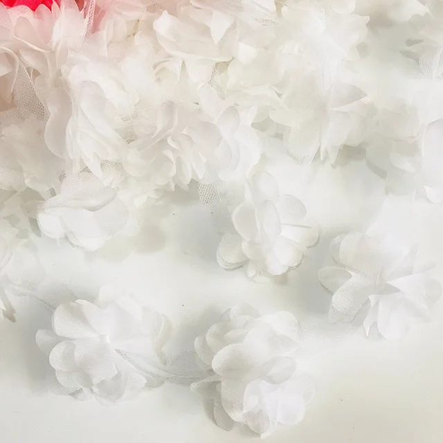 2 ярда = 24 шт. цветы 3D шифон кластер Цветы Кружева платье украшения кружевная ткань аппликация отделка Швейные принадлежности - Цвет: 11