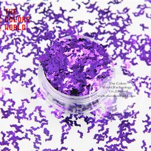 Фиолетовый цвет в форме летучей мыши Размер: 5 мм блестки пайетки для дизайна ногтей и DIY принадлежности и праздничные украшения