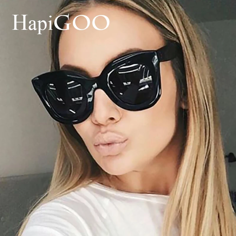 HAPIGOO 2019 Новая мода кошачий глаз солнцезащитные очки женские роскошные брендовые