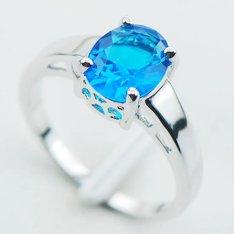 

Blue Crystal Zircon 925 Sterling Silver Wedding Party Attractive Design Ring Size 5 6 7 8 9 10 11 12 PR06Min order is $10