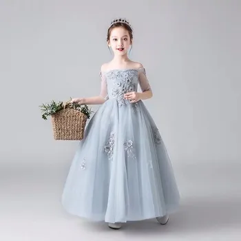

Children Weddings Evening Events Flower Girls Dresses Ball Gown Floor Length Girls First Holy Communion Dress Princess Dress D09