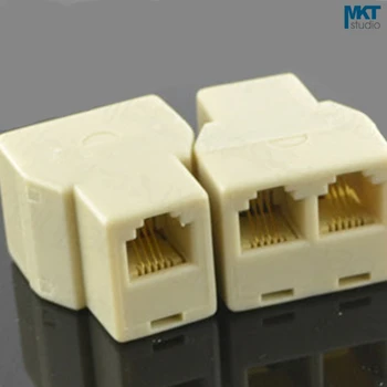 

100Pcs Y Type 3 Terminals RJ11 6P4C Telephone Cable Coupler Connector Extender Joiner Adapter