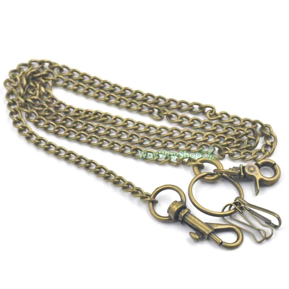 

One Set 30" Swivel Hook Craft Key Chain Money Clip Cash Wallet Biker Jean Skater Trucker Bronze