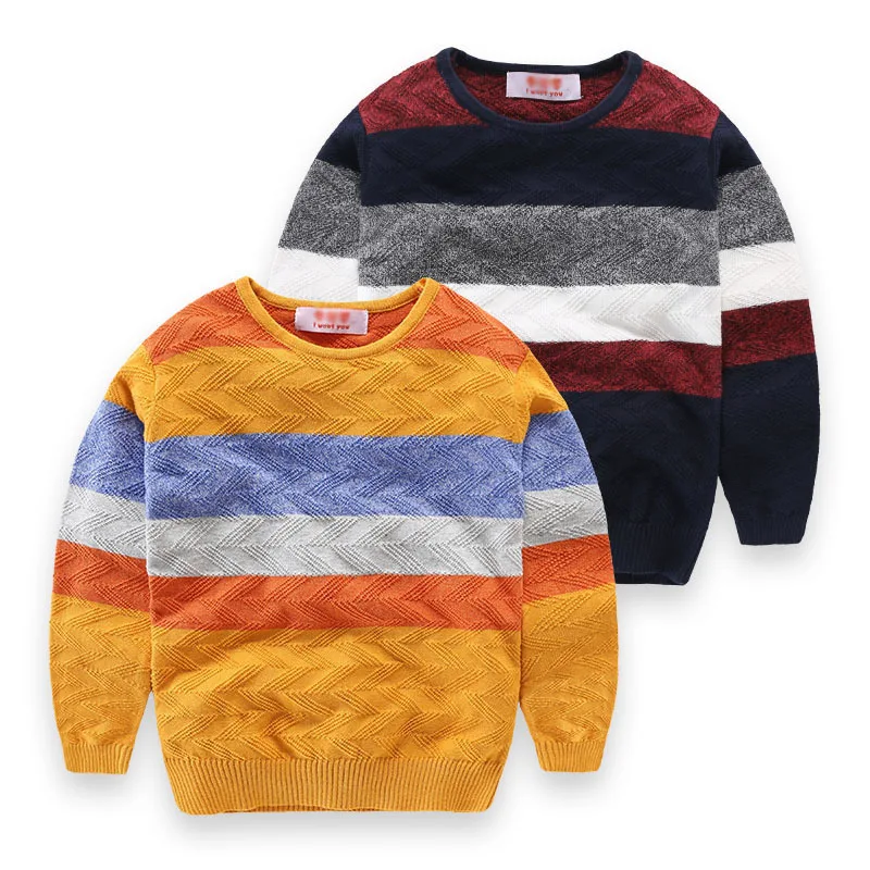 New Winter Boy Jumper Sweaters Baby Boys Striped Cotton Sweater Pullover Kids Casual Sweater Children Clothing
