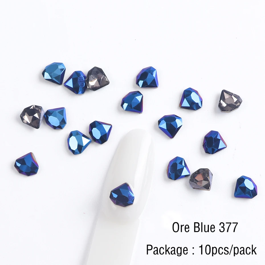 10pcs Crystal AB Flatback Diamond 6mm Nail Rhinestones 3D Strass Nail Art Glitter Gems Stones Charm Jewelry Manicure Decor LA792 (4)