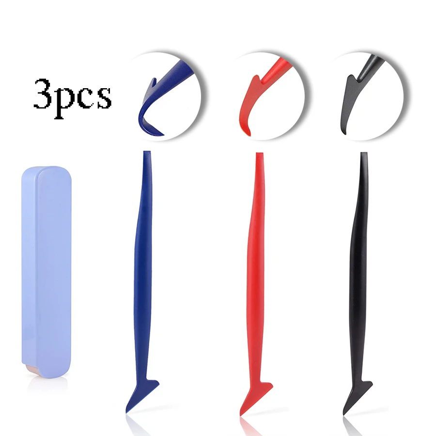 Online 3 piezas unids Universal de vinilo para coche envolver la Junta de herramientas Tuck Micro Squeegee para la aplicación de tinte de ventana