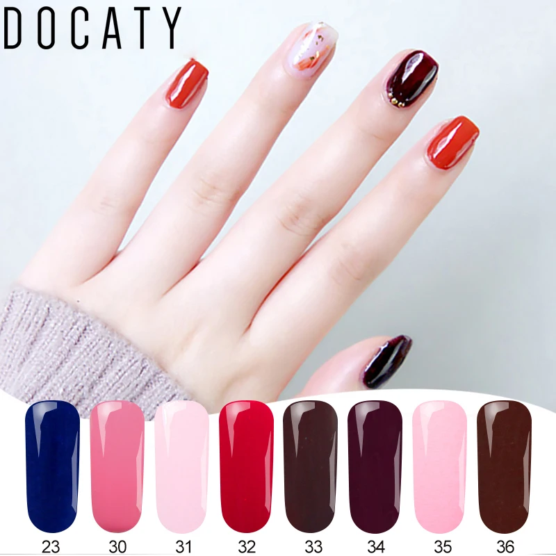 

Docaty 7ml Gel Nail Polish UV Led Semi Permanent Enamels Gel Polish Soak Off Nail Art Gel Varnishes Need Top Coat Base Coat