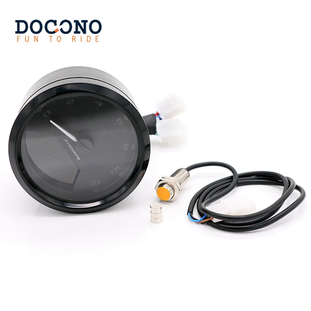 

Universal Motorcycle Digital Speedometer LCD Backlight Odometer Tachometer Gauge Motorbike 12000RPM Alarm Function for Honda