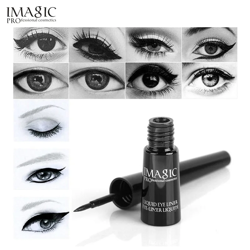 IMAGIC الأسود محدد العيون السائل مقاوم للمياه القلم المكياج العين الجمال أساسيات كحل مستحضرات التجميل العين قلم تحديد