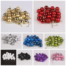 Heißer Verkauf 24 Teile/satz 12 Farben Glitter Weihnachtskugeln Ornament Ball Party Hausgarten Dekoration Für Weihnachtsbaum Dekoration