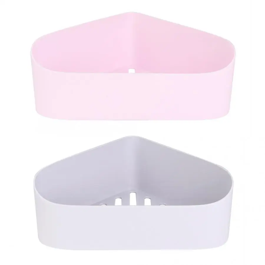 

No Drilling Bathroom Holder Storage Shelf Rack Plastic Wall Mounted Corner Single Tier Shelves Organizer shampoo holder