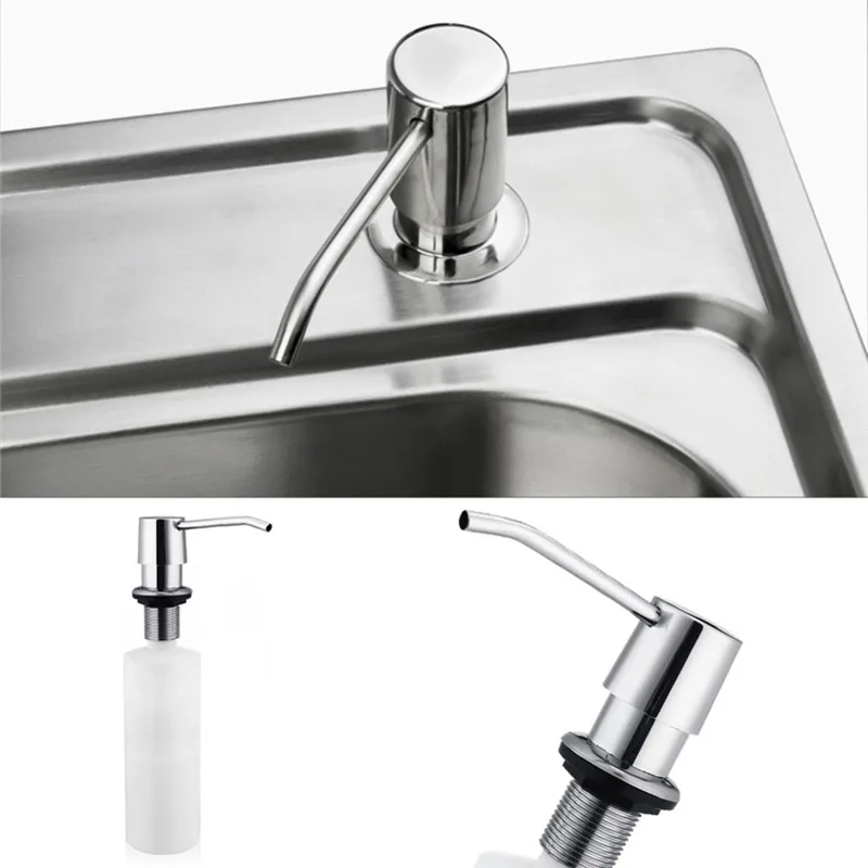 

Stainless Steel Kitchen Liquid Soap Dispenser Sink Countertop Soap Dispenser Built In Hand Soap Dispenser Pump Large Capacity