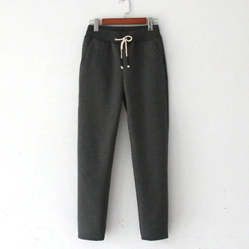Утепленные штаны-шаровары размера плюс 4XL из овечьей шерсти и хлопка для женщин, зимние Бархатные спортивные штаны, длинные брюки для женщин, Pantalon Femme C3806 - Цвет: gray style 2