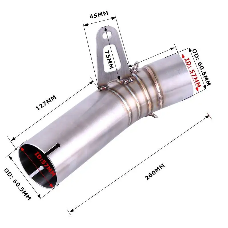 S1000RR Motorcycle Exhaust middle 61mm pipe for S1000RR 2010-2016 without exhaust Slip-On - Image 2