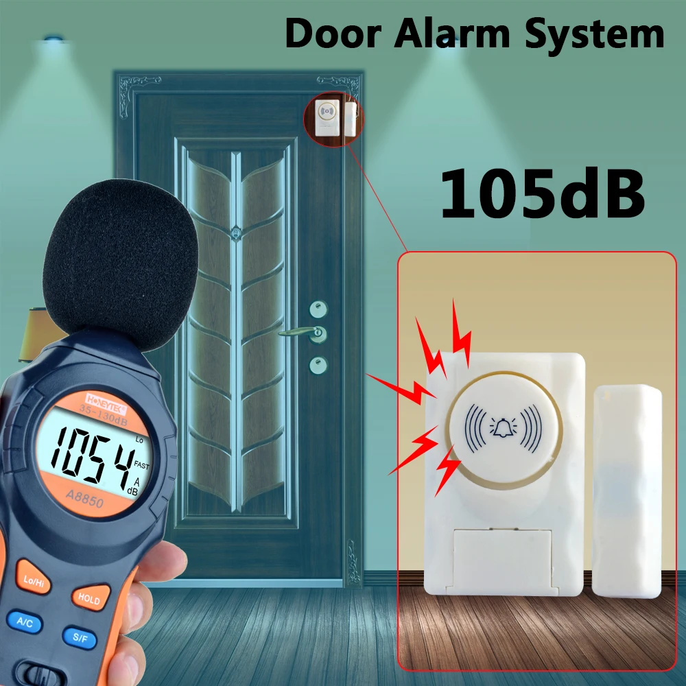 

Smarsecur Smarsecur Home Security Window Door Entry Alarm warning System Magnetic Sensor 105db