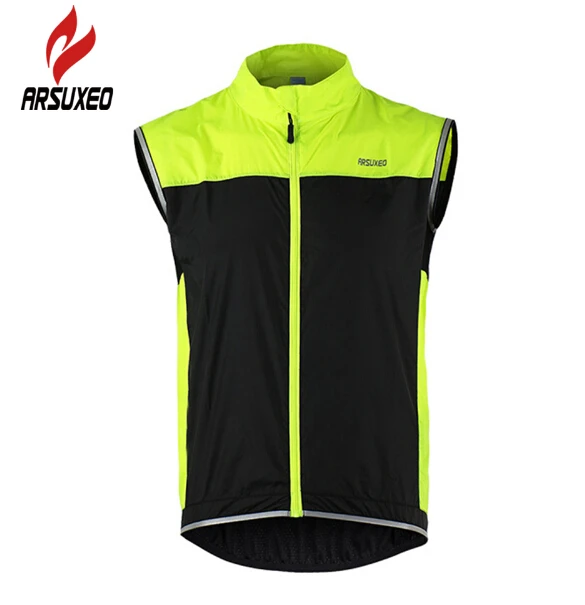 

ARSUXEO Cycling Vest Windproof Waterproof Sleeveless Bike Gilet MTB Bicycle Cycle Jerseys Breathable Sportswear Jacket Clothing