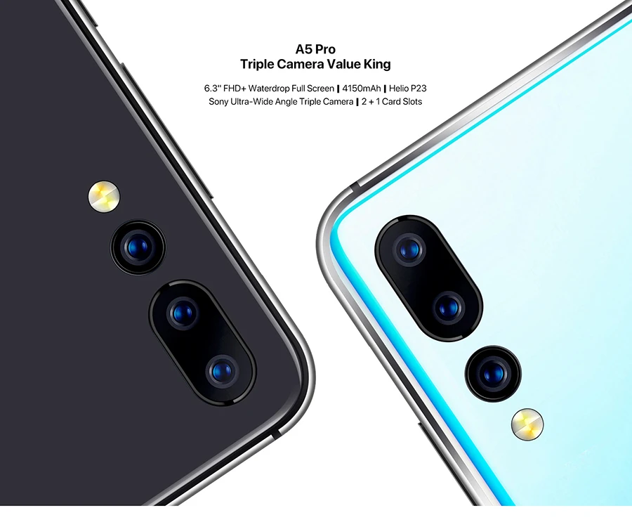 Global Version UMIDIGI A5 PRO Android 9.0 Octa Core 6.3'' FHD+ Waterdrop 16MP Triple Camera 4150mAh 4GB RAM 4G Mobile Phone