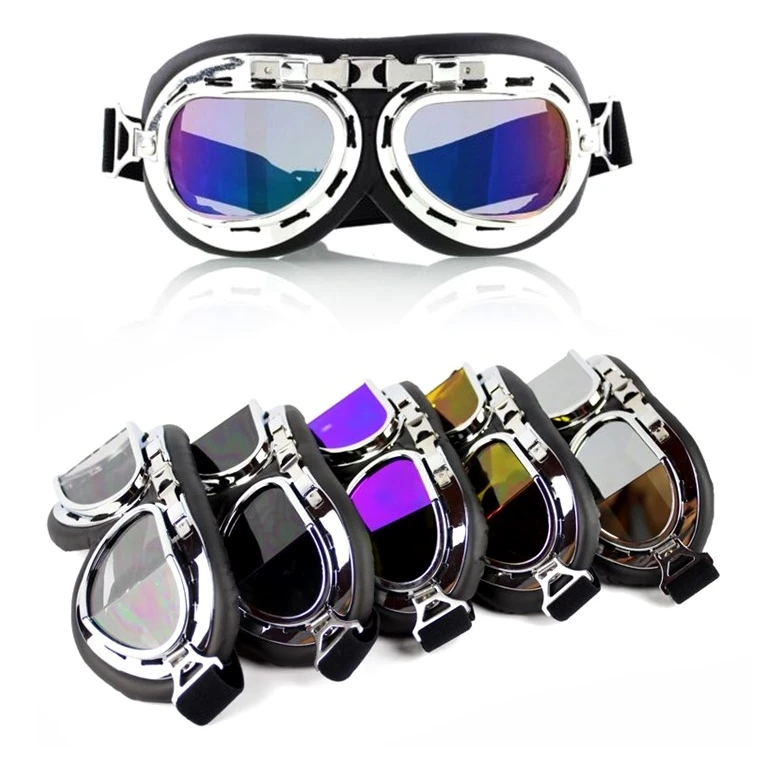 Vintage Style Pilot Flying Goggles UV400 Sun Protection Ski Snowboard Skate Anti-fog Sunglasses Retro Jet Helmet Eyewear Glasses