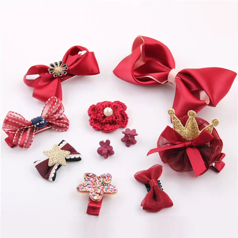 sweet! cute bow motifs hair clip sets baby girl hair accessories clip kawaii girls bebes acessorios 3ST10 (16)