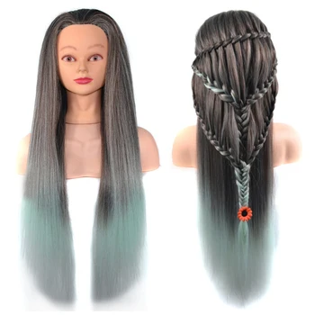 

Professional Styling Training Mannequin Head Colorful Rainbow Color Hair Wig Head For Bridal Hairdo Head Training Head TMYKC-09