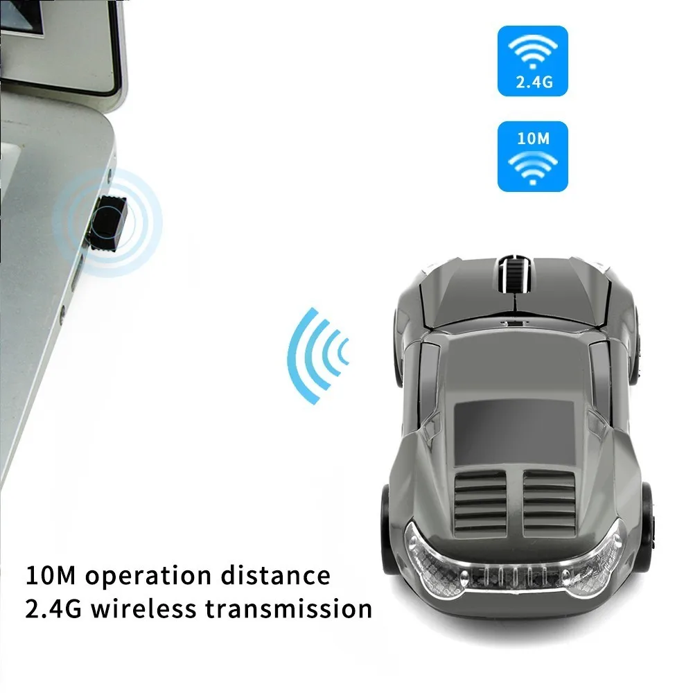 2 4 Ghz Беспроводная Спортивная мышь в форме автомобиля компьютерные игровые Мыши с