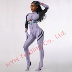 2019 новый аниме Jumpsuits Комбинезоны Косплей Костюм неоновый Genesis Evangelion унисекс EVA полный костюм зентай комбинезон из лайкры