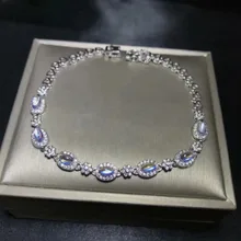 Натуральный лунный камень синего цвета браслет с драгоценными камнями браслет из натурального драгоценного камня S925 серебро модный элегантный круглый сливы женские вечерние ювелирные изделия