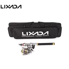 Lixada 1,3 м-2,7 м телескопическая катушка для удочки комбинированный комплект мини карбоновая удочка спиннинговая катушка Рыболовная Сумка Набор Pesca