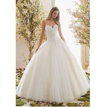 Custom Made Vestido Novia White/Ivory Tulle Applique Spaghetti Straps Lace Wedding Dresses Robe Mariage Vestidos De Noiva