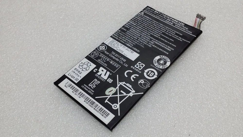 Оригинальный аккумулятор BAT 3 7 4040 в 15 Вт/ч 712 мАч для 1S1P 1ICP4/66/125|battery original|battery forbatteries