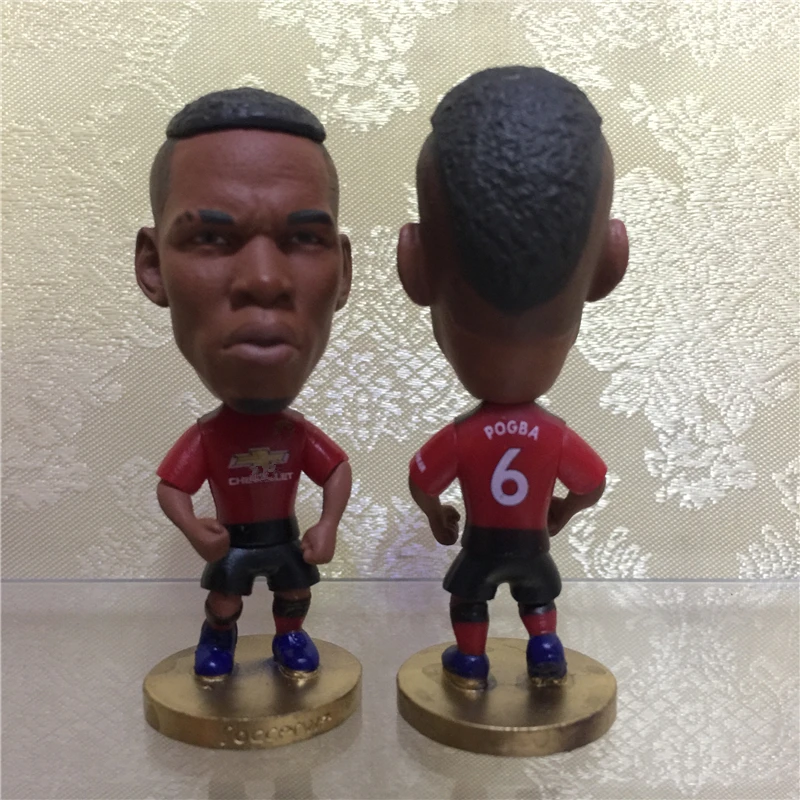 

Soccerwe 6.5 cm Height Resin Football Star Doll United 2019 Season 6# Paulo Pogba Figure Red Kit Collections Gift