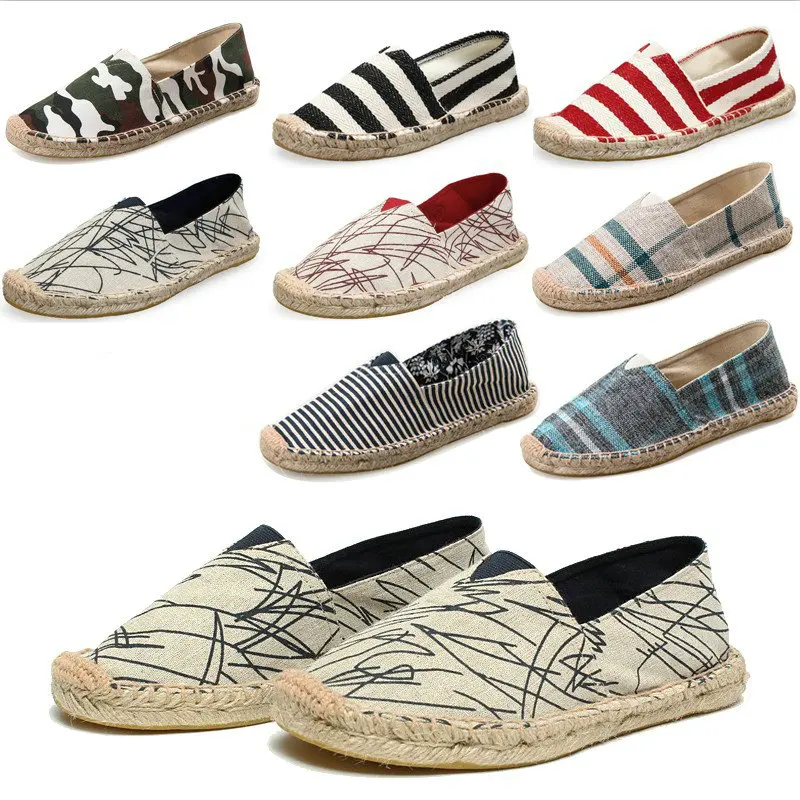 

2019 New Arrival Black Retro Vintage Ladies Womens Casual Espadrilles Shoes for Female Unisex Larger Size Breathable