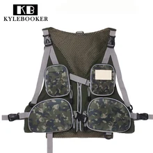 Охотничий Жилет складной рыболовный жилет Регулируемый Воздухопроницаемый рюкзак удобный для походов спорта рыбалки жилет с карманами Сетчатая Сумка для охоты