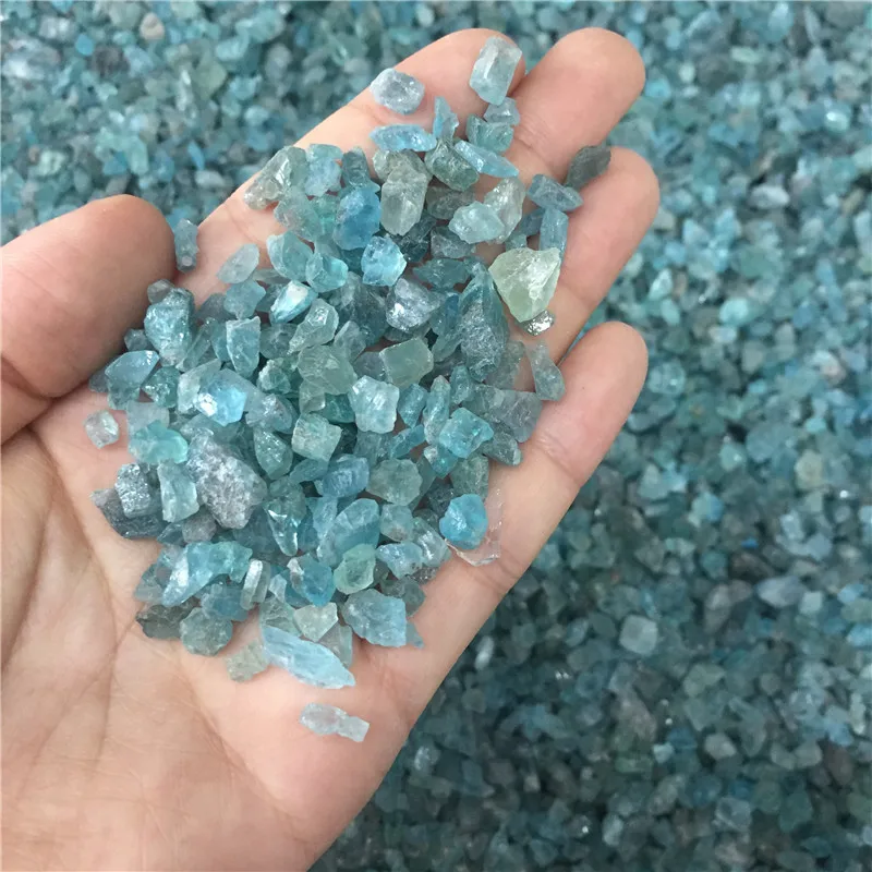 

100g natural stones and minerals blue apatite rough stone tumled stone healing crystals tiny raw gemstone for home decoration