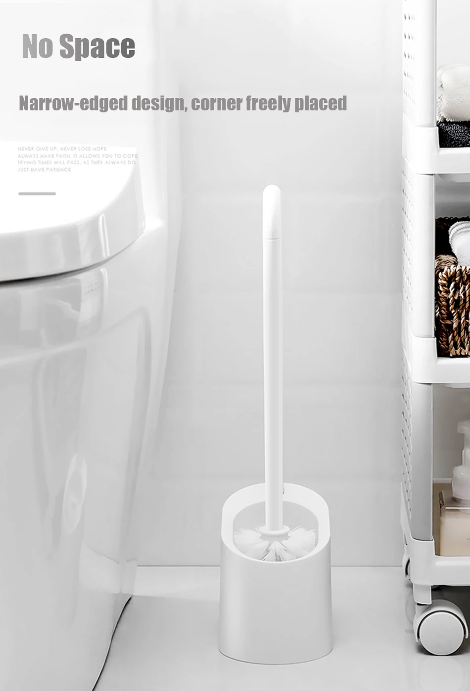 ONEUP ванная комната Магнитная щетка для чистки PP пластик аксессуары для ванной комнаты Набор для дома длинная ручка душевая комната Портативная туалетная щетка