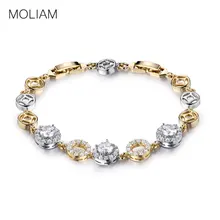 MOLIAM 2016 Famous Brand Round Crystal Bracelets Bangles for Women AAA Zircon CZ Hand Chain Jewelry