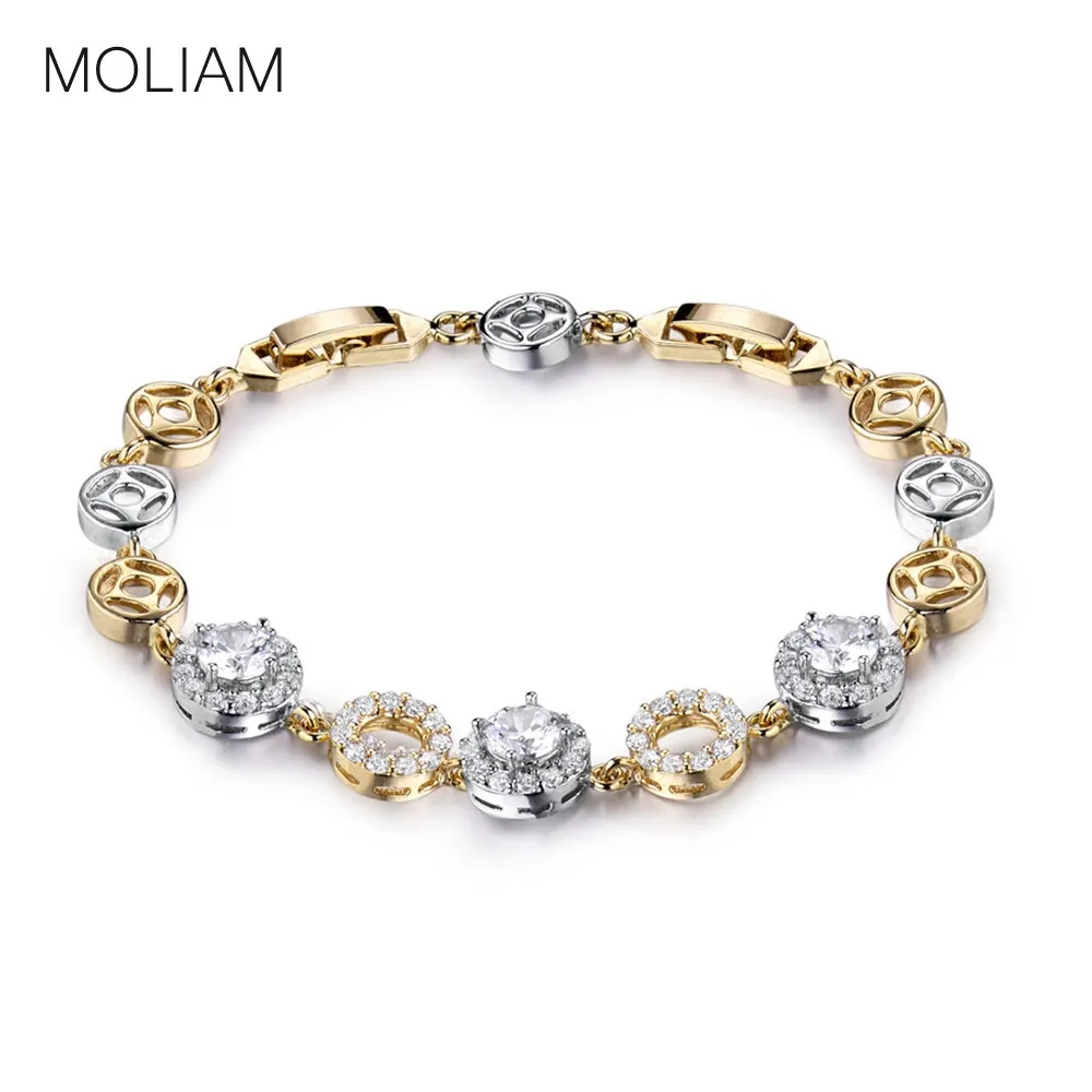 MOLIAM 2016 Famous Brand Round Crystal font b Bracelets b font Bangles for font b Women