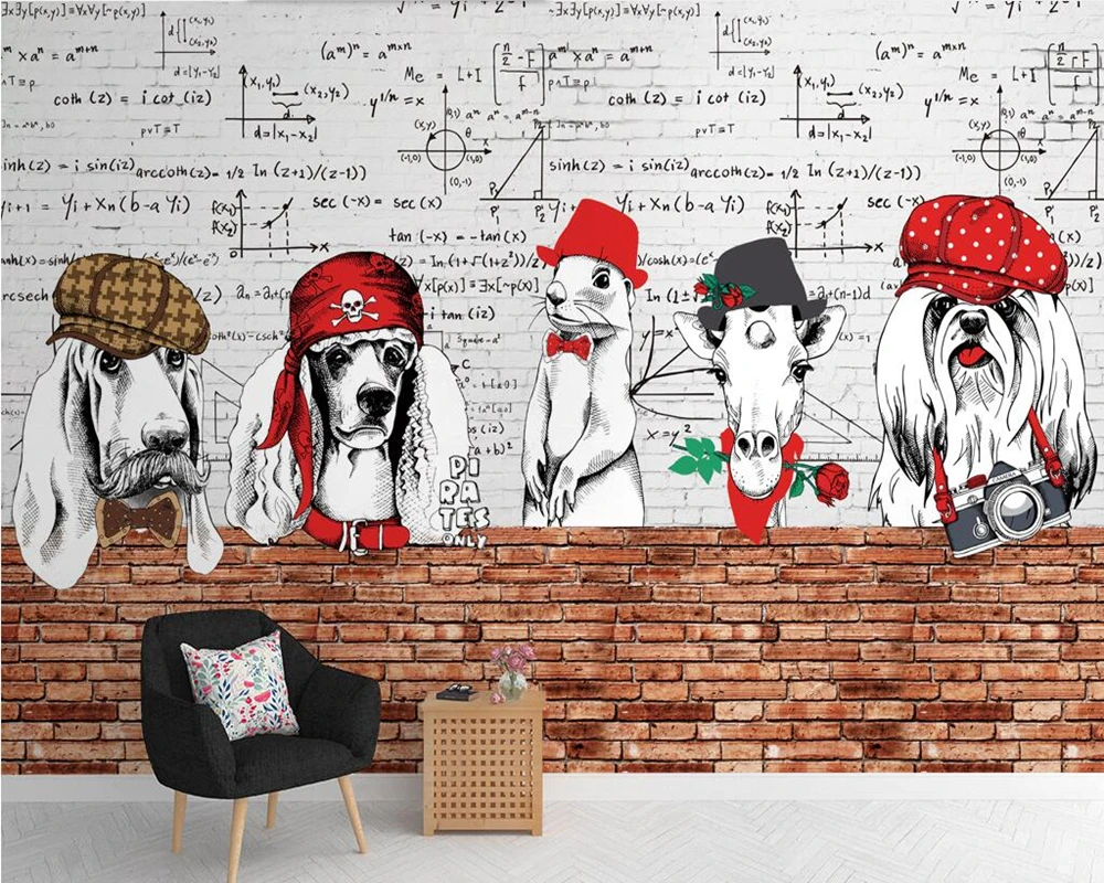 

Modern cute puppies animal character 3d wallpaper papel de parede ,living room sofa TV wall children bedroom coffee shop murals