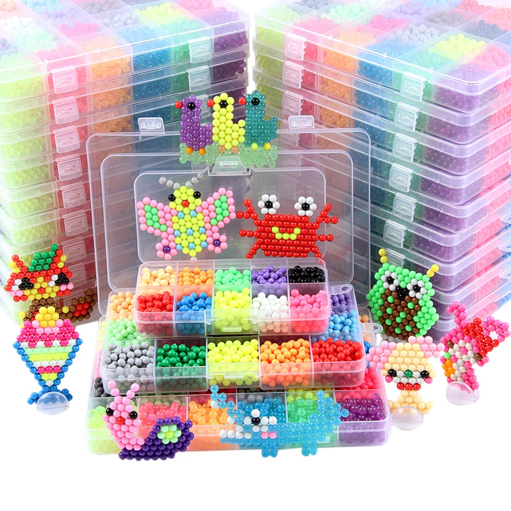 

5mm DIY Puzzle Magic Aqua Beads Spray Mist Bean Educational Toys Puzzle Water Beadbond Magic Perler Beads Gift for Children